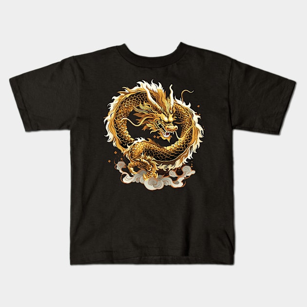gold dragon Kids T-Shirt by dubcarnage